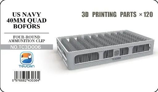[TC3D006] US NAVY 40MM QUAD BOFORS FOUR-ROUND AMMUNITION CLIP